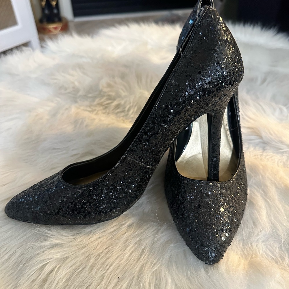 Mossimo Black Sparkle Glitter Heels